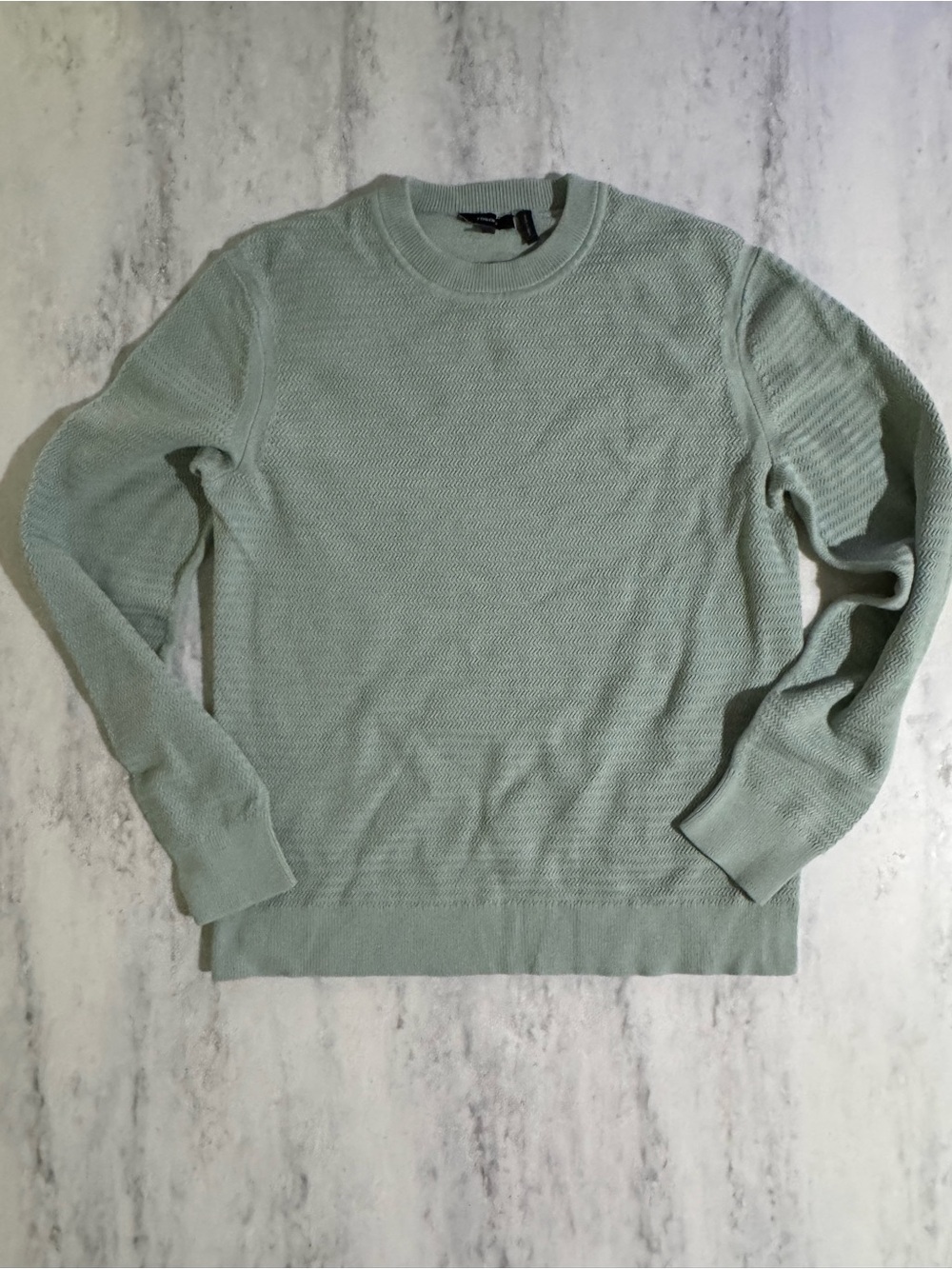 Theory Crewneck Chevron Knit Mint Green Sweater S